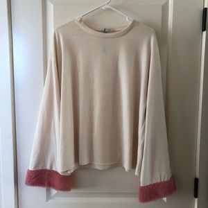 Zara Pink Cuff Sweater Size Large